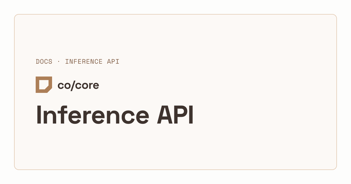 Inference API · co/core